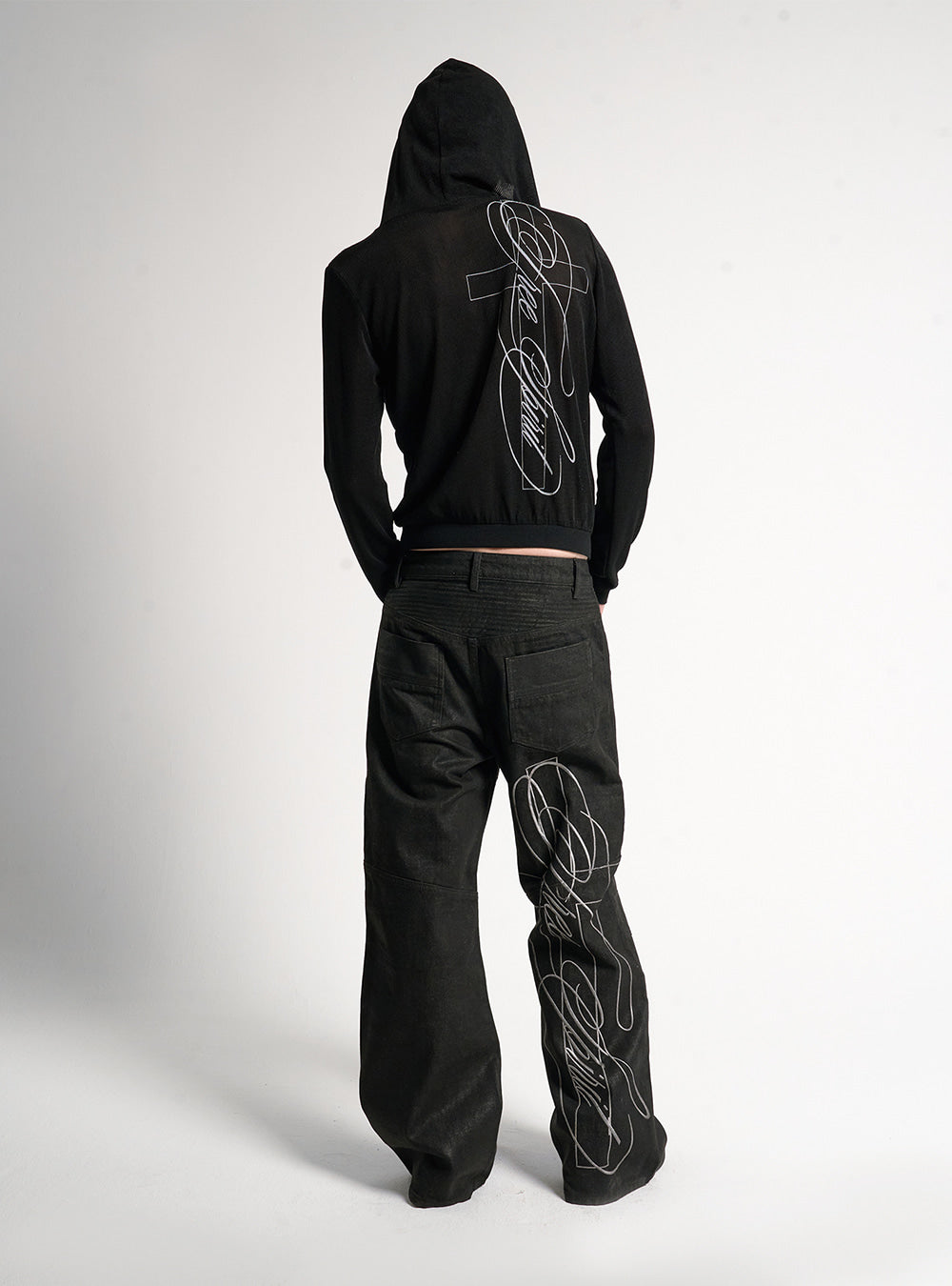 Obsidian Script Washed Pants