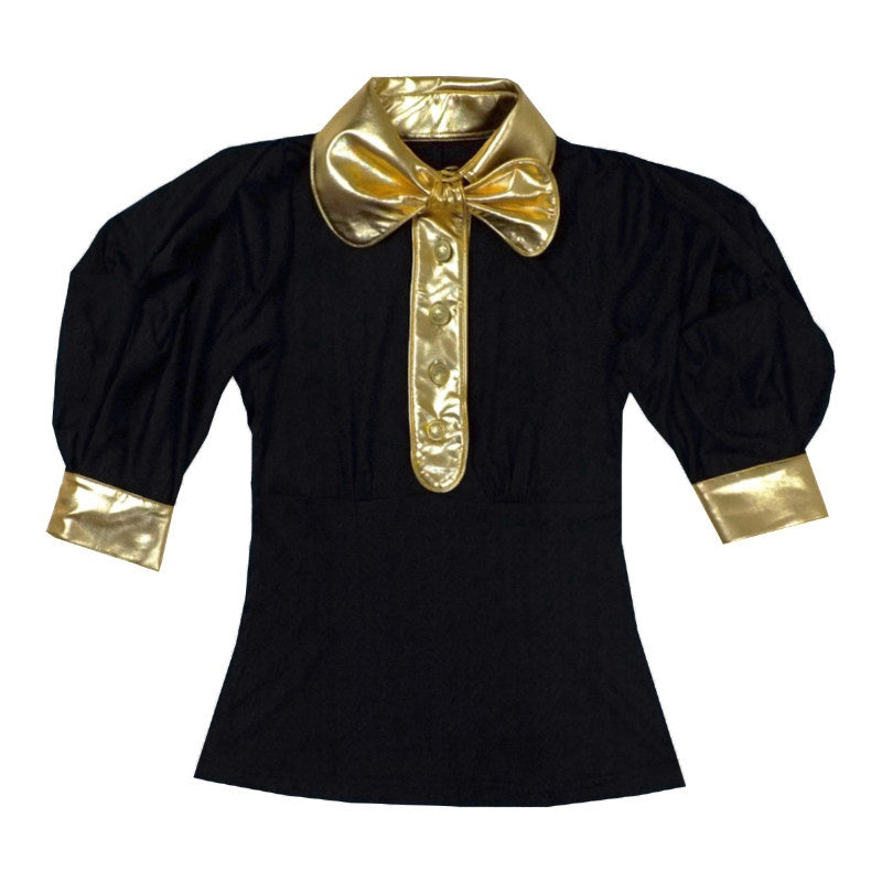 Slimming Cute Loose Folded Princess Short Sleeve Unisex Shape Retaining Blouses