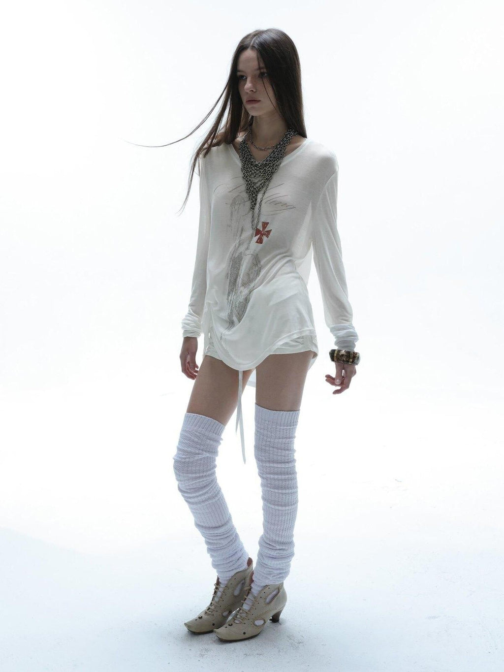 Angel Irregular Punk Print Women'S Lyocell Long Sleeve T-Shirts