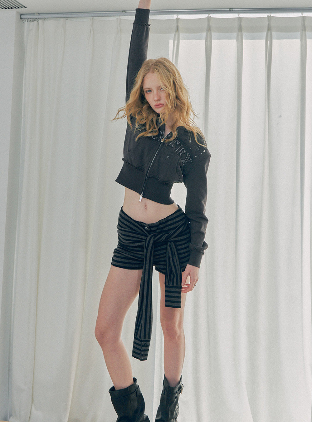 Wrap-Tied Stripe Layer Shorts (2color)
