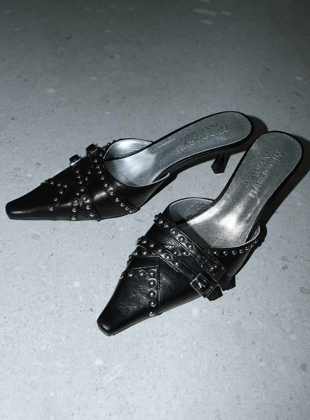 Chrome Ritual Mule Heels