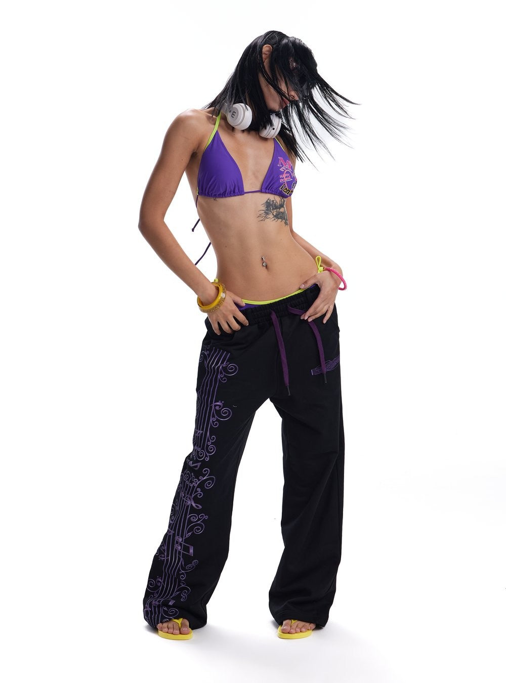 Vine Note Straight Pants