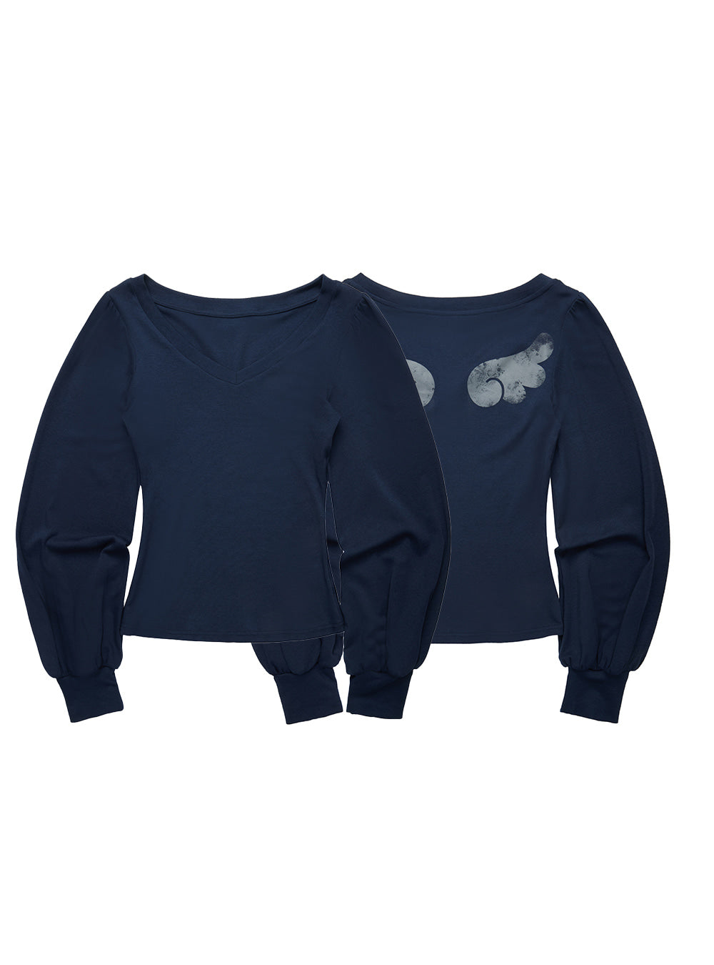 Wing Print Puff Sleeve Top (2color)