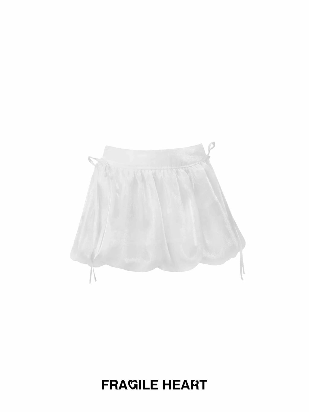 Puff Sleeve Organza Bow Tie Blouse and Mini Bubble Skirt