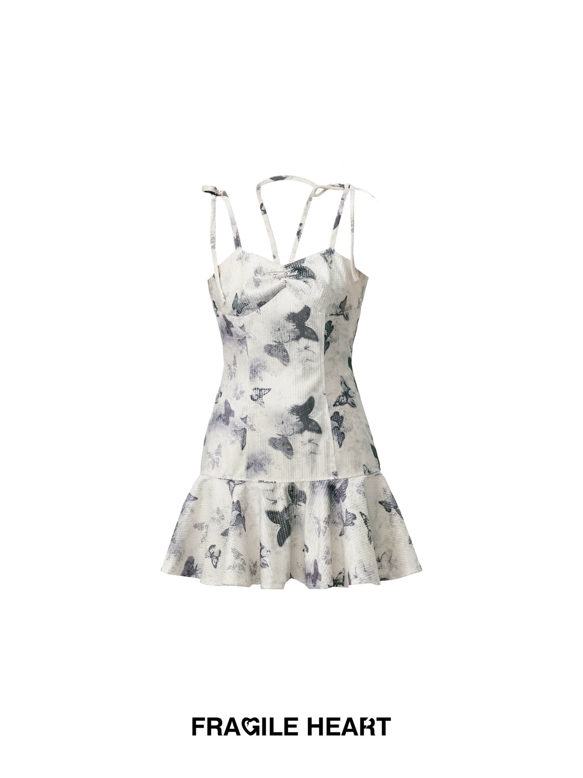 Butterfly Ink Print Camisole Dress Available In Two Lengths
