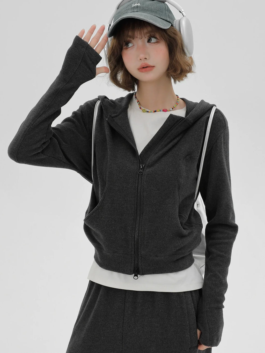Dark grey top