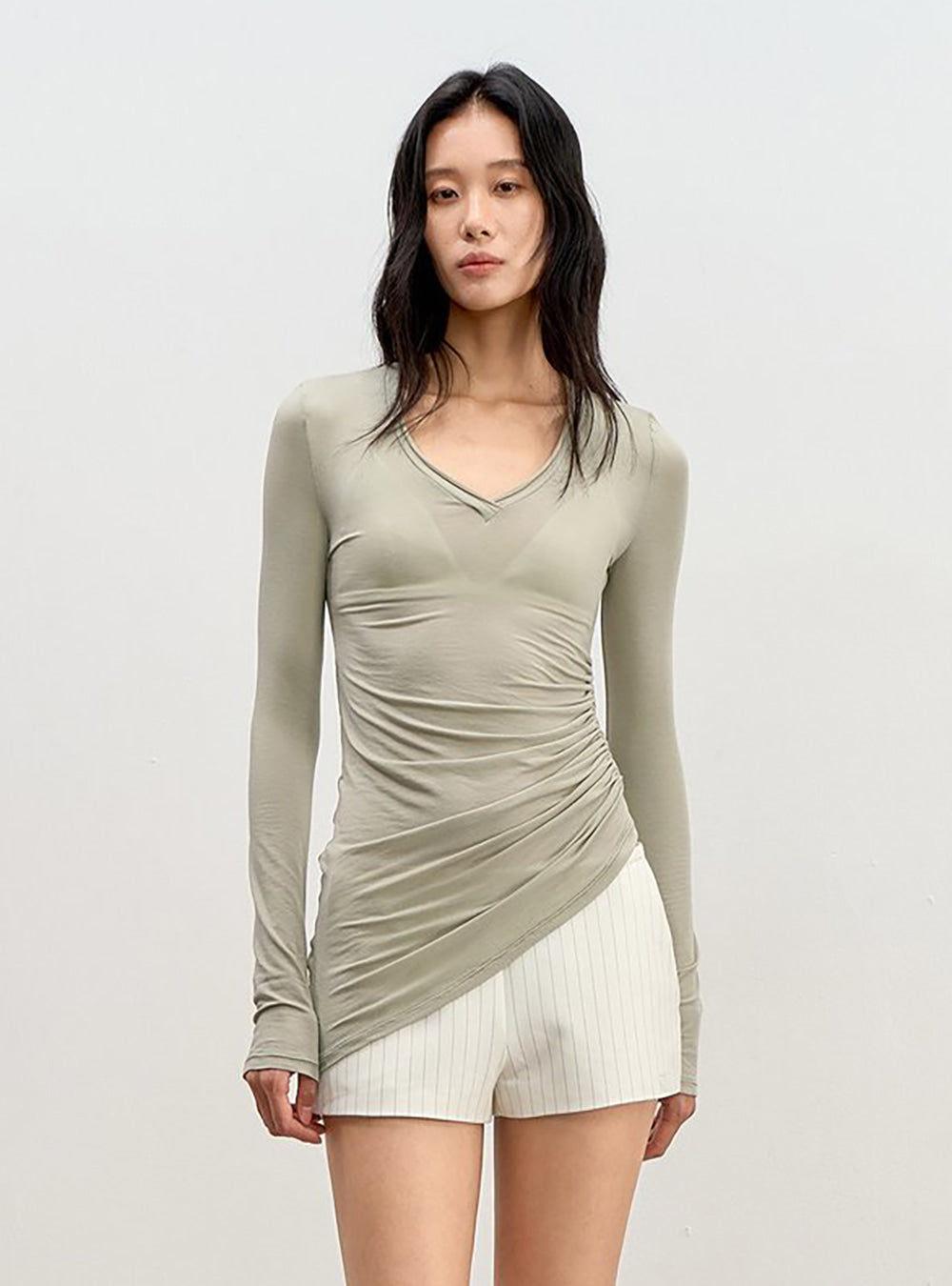 Asym Pleat Shirring Top