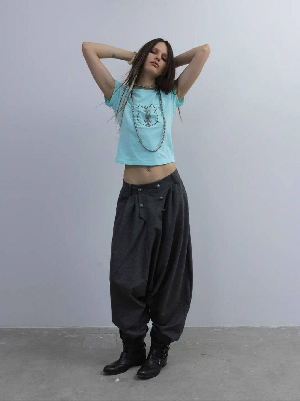 Cropped Hotfix Rhinestone Slim Fit Vintage Women'S Cotton Short Sleeve T-Shirts