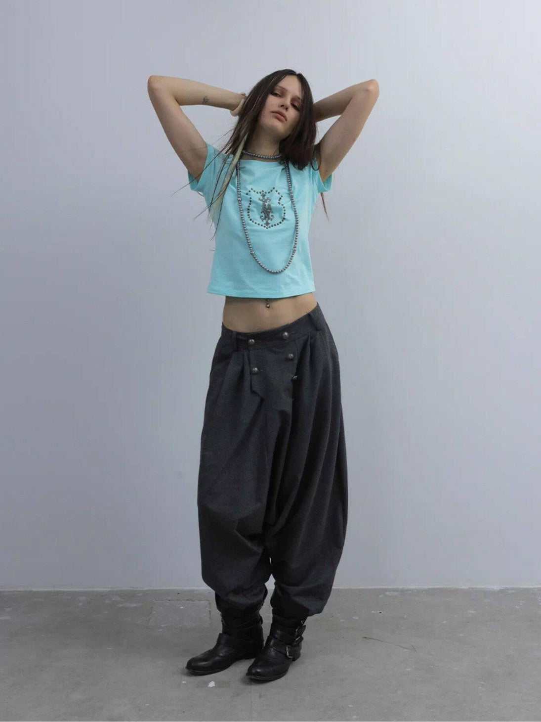 Cropped Hotfix Rhinestone Slim Fit Vintage Women'S Cotton Short Sleeve T-Shirts