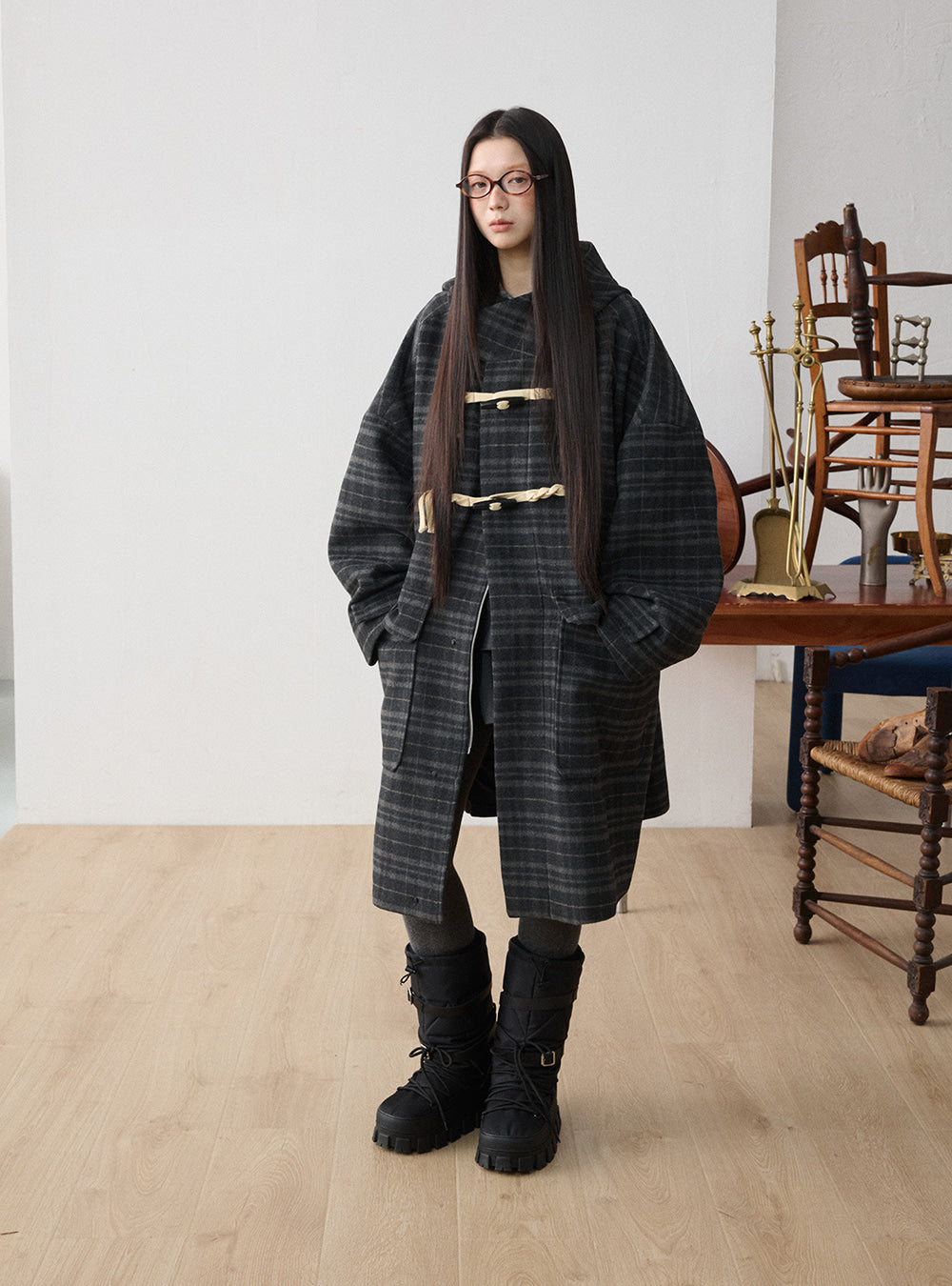 Wool Blend Toggle Coat