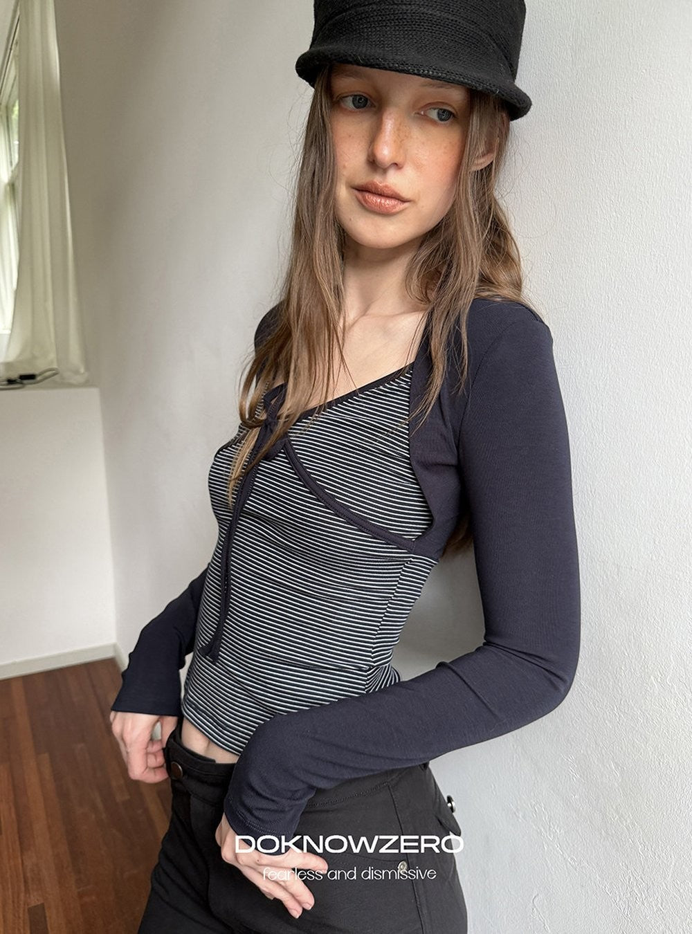 Stripe Tie Front Top