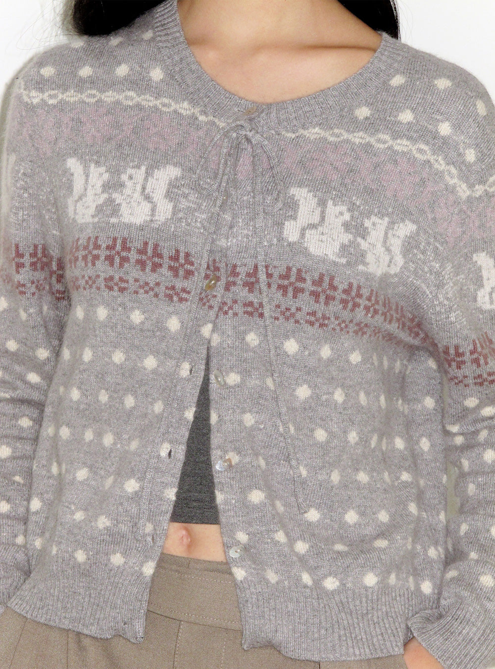 Angora Wool Blend Fair Knit Cardigan
