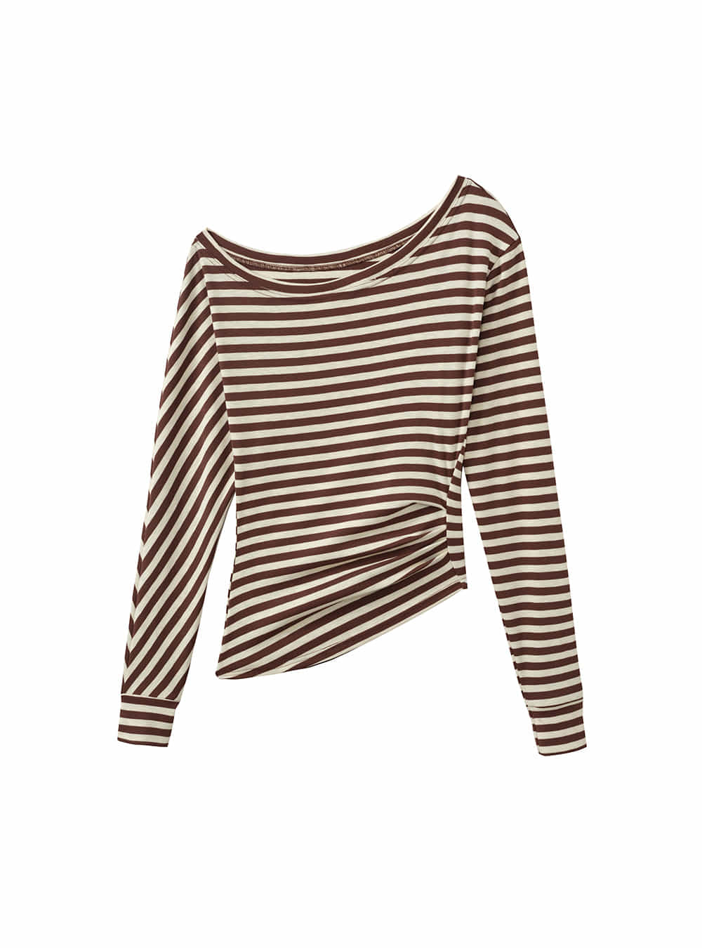 Asymmetry Drape Stripe Top (2color)