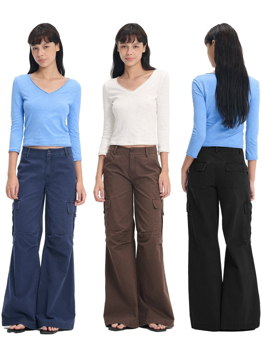 Washed 3D Cargo Wide Pants (3color)