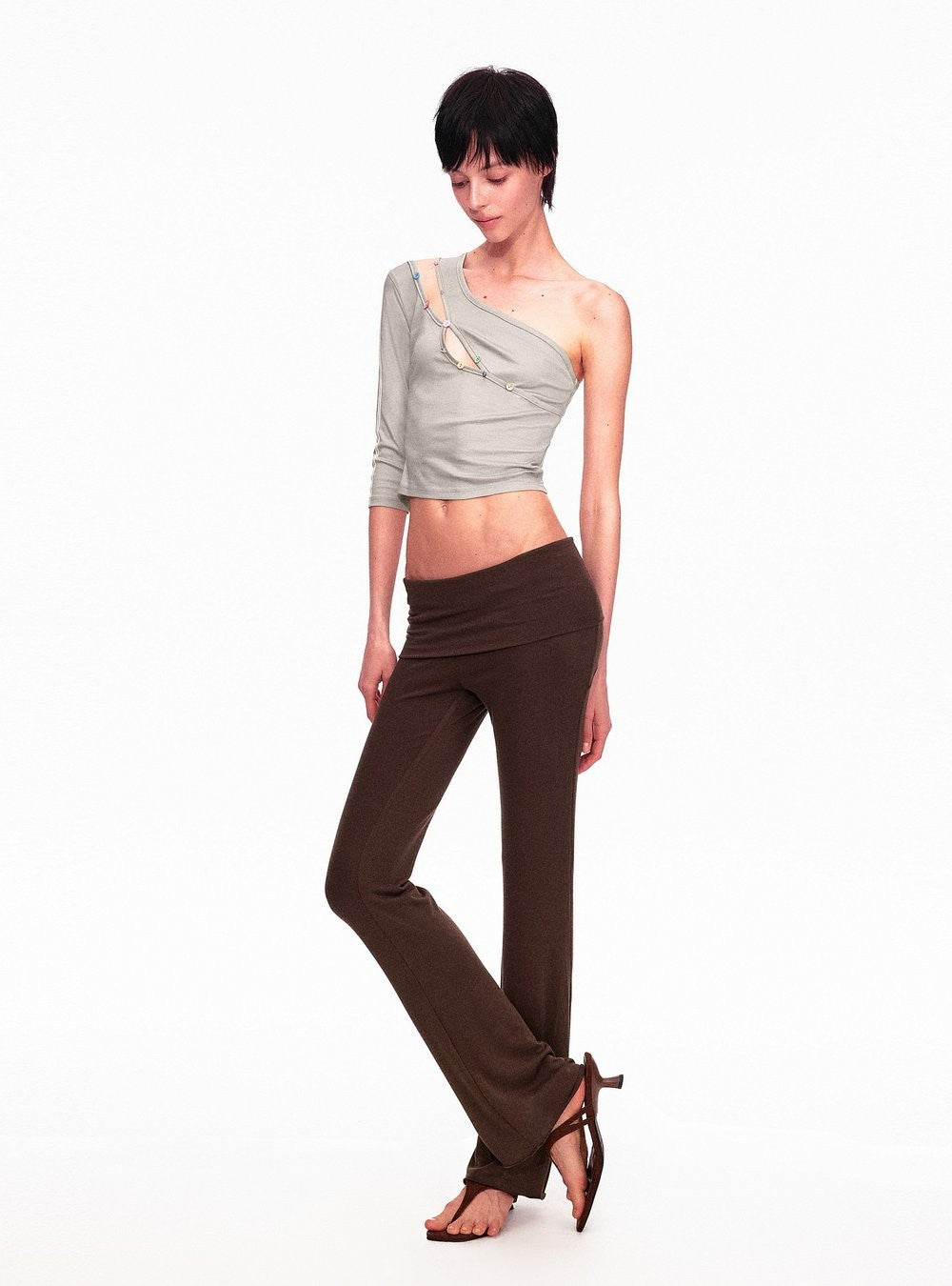 Asym Button Split Top