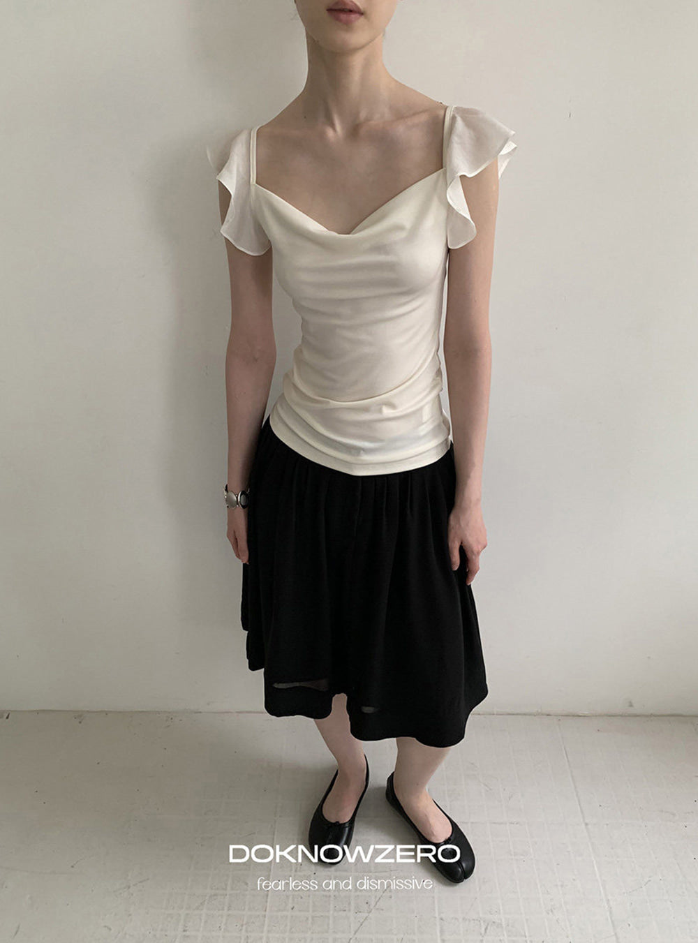 Noir Flow Pleated Skirt