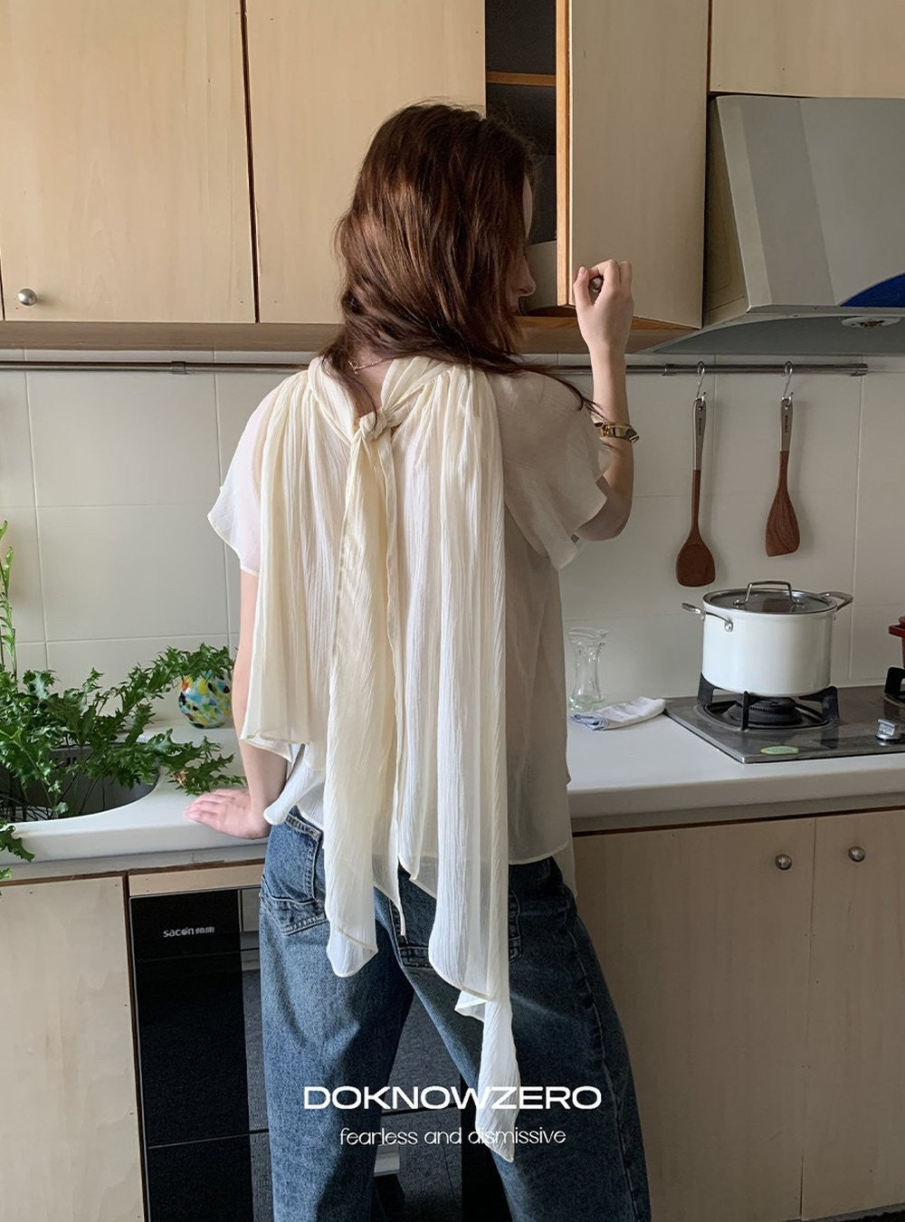 Layered Tie Neck Top