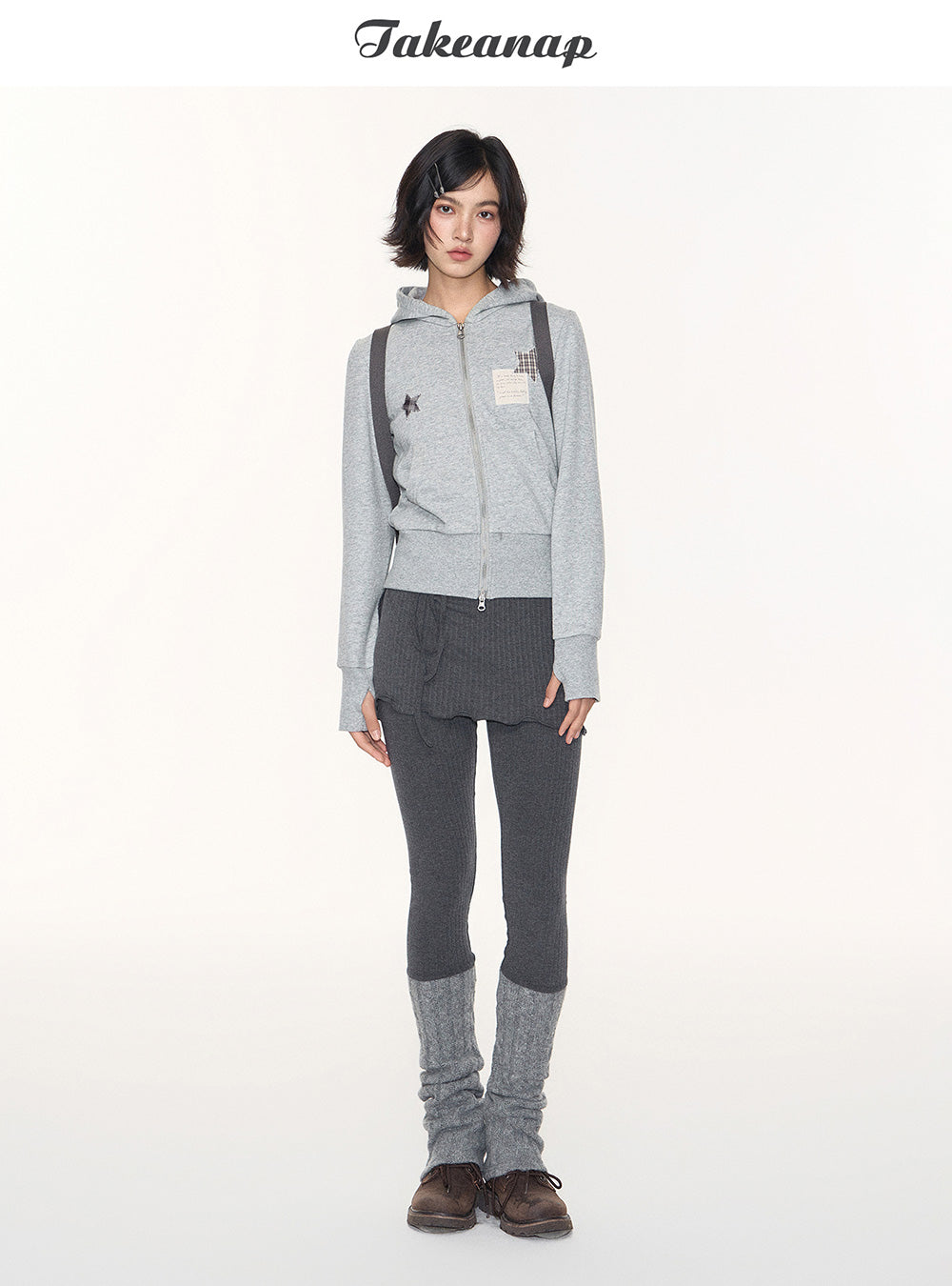 Dark Gray Skirt Over Leggings
