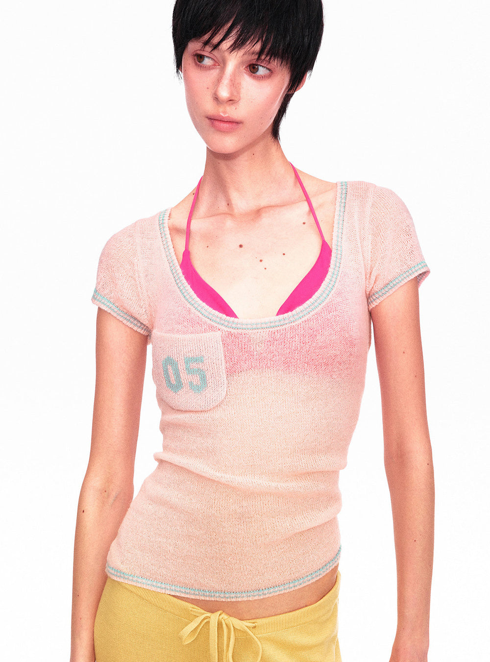 Rhythm Number Pocket Top (3color)
