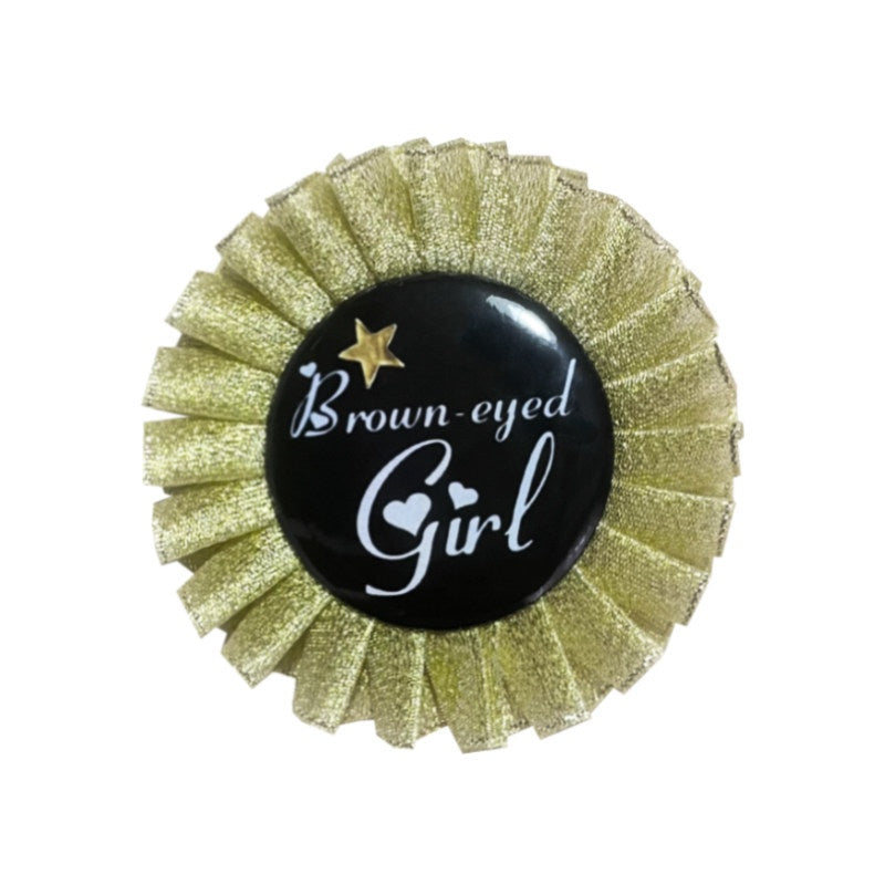 Elegant Lace Trim Floral 8Cm Round Badge Brooch Set Pins For Bags Accessories