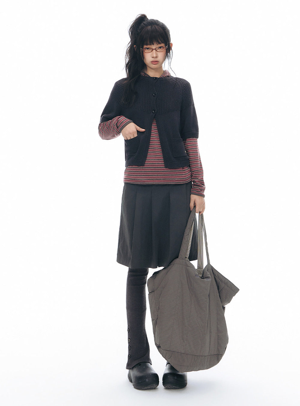 Rib Trim Half Sleeve Jacket
