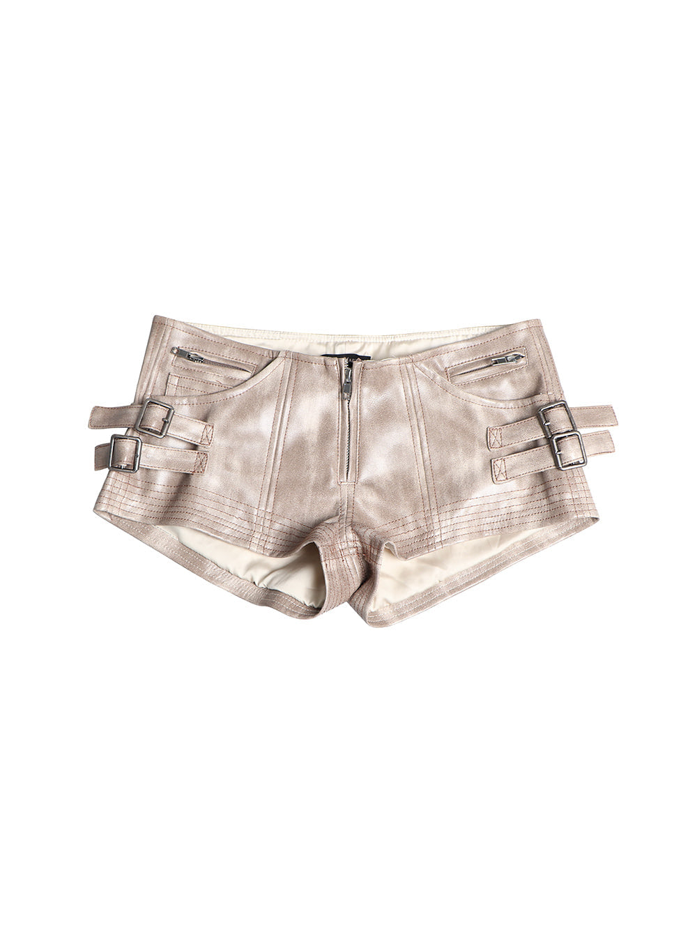 Buckle Riot Micro Leather Shorts