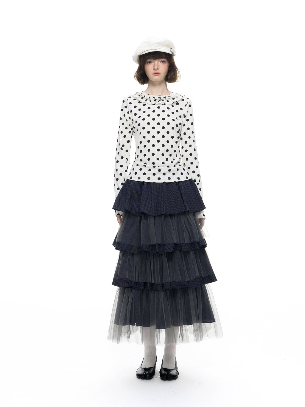Romance Nanci Ruffle Dot Long Sleeve