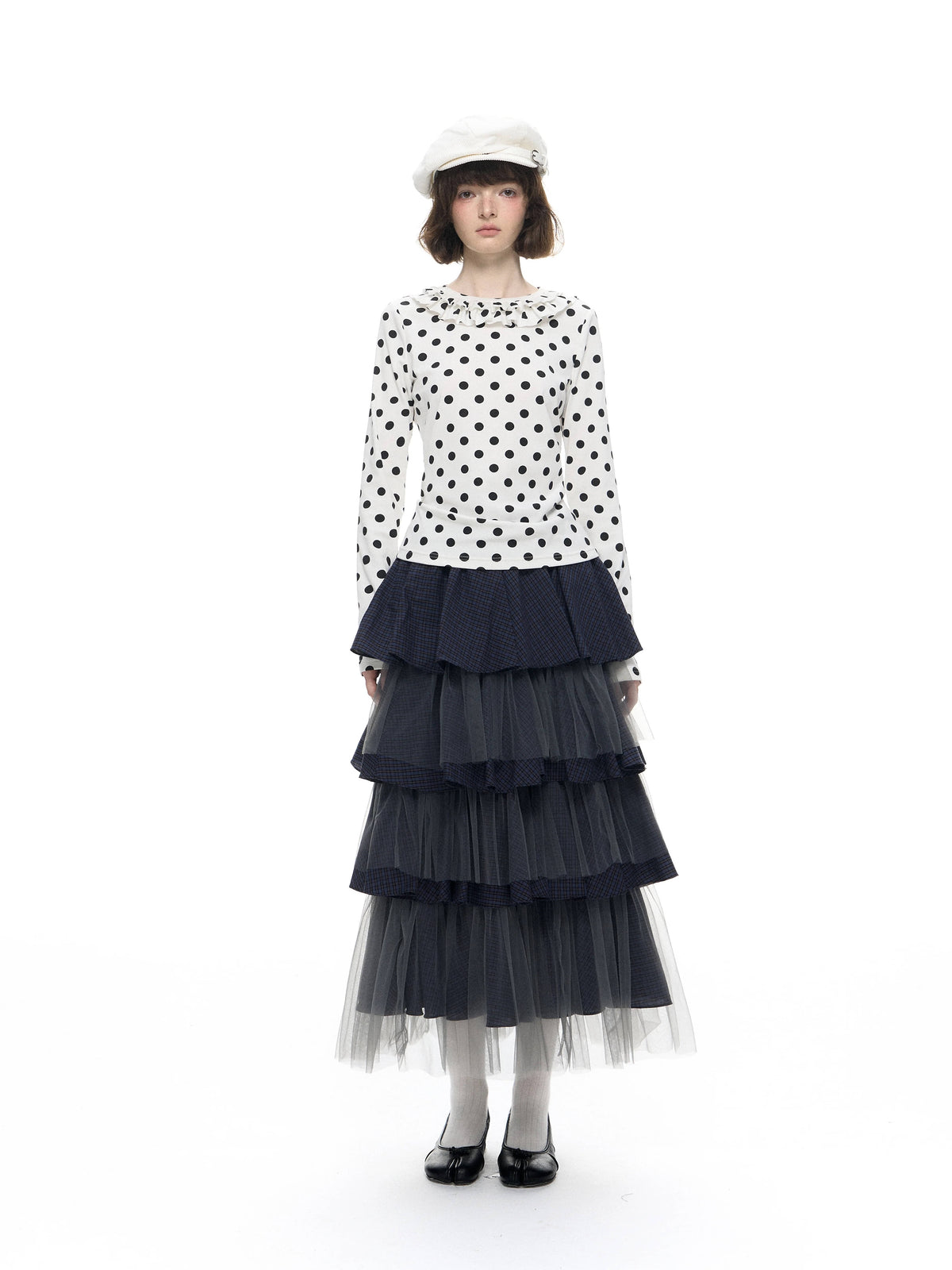 Romance Nanci Ruffle Dot Long Sleeve