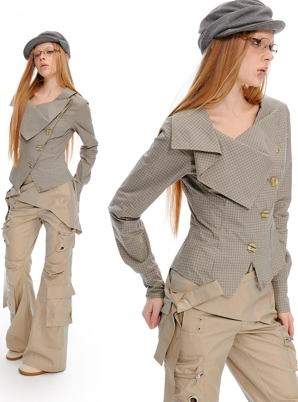 Cipher Fold Check Jacket (2color)