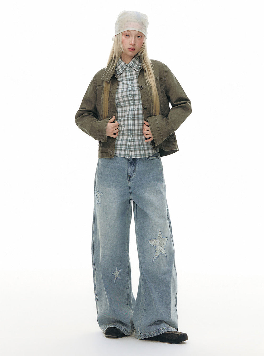 Twinkle Star Wide Denim Pants (2color)