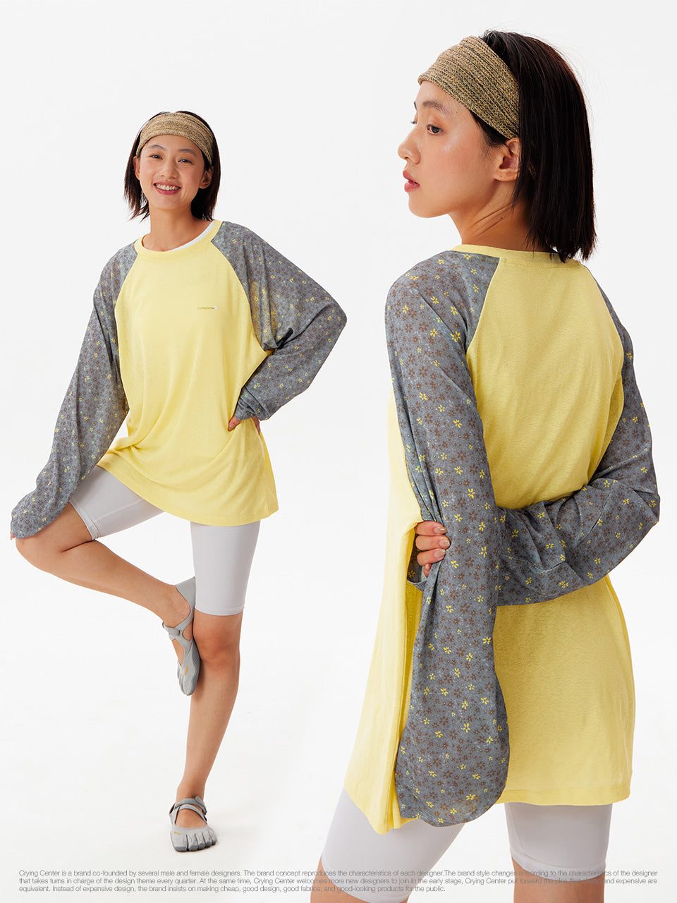 CryingCenter See-Through Floral Raglan T-Shirt