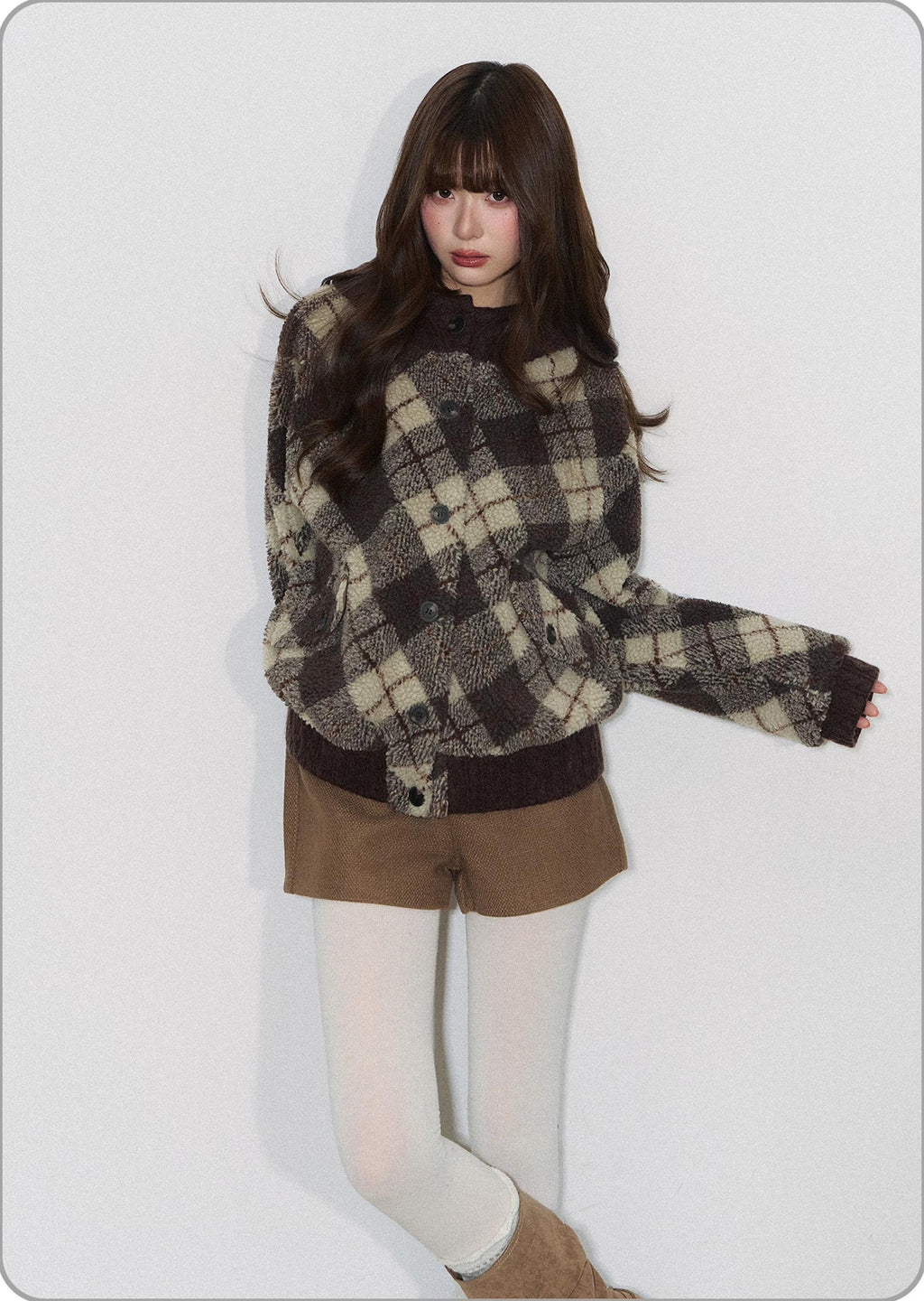 THELIGHT | PLAID KNIT SWEATER JACKET【ID:TN00098】
