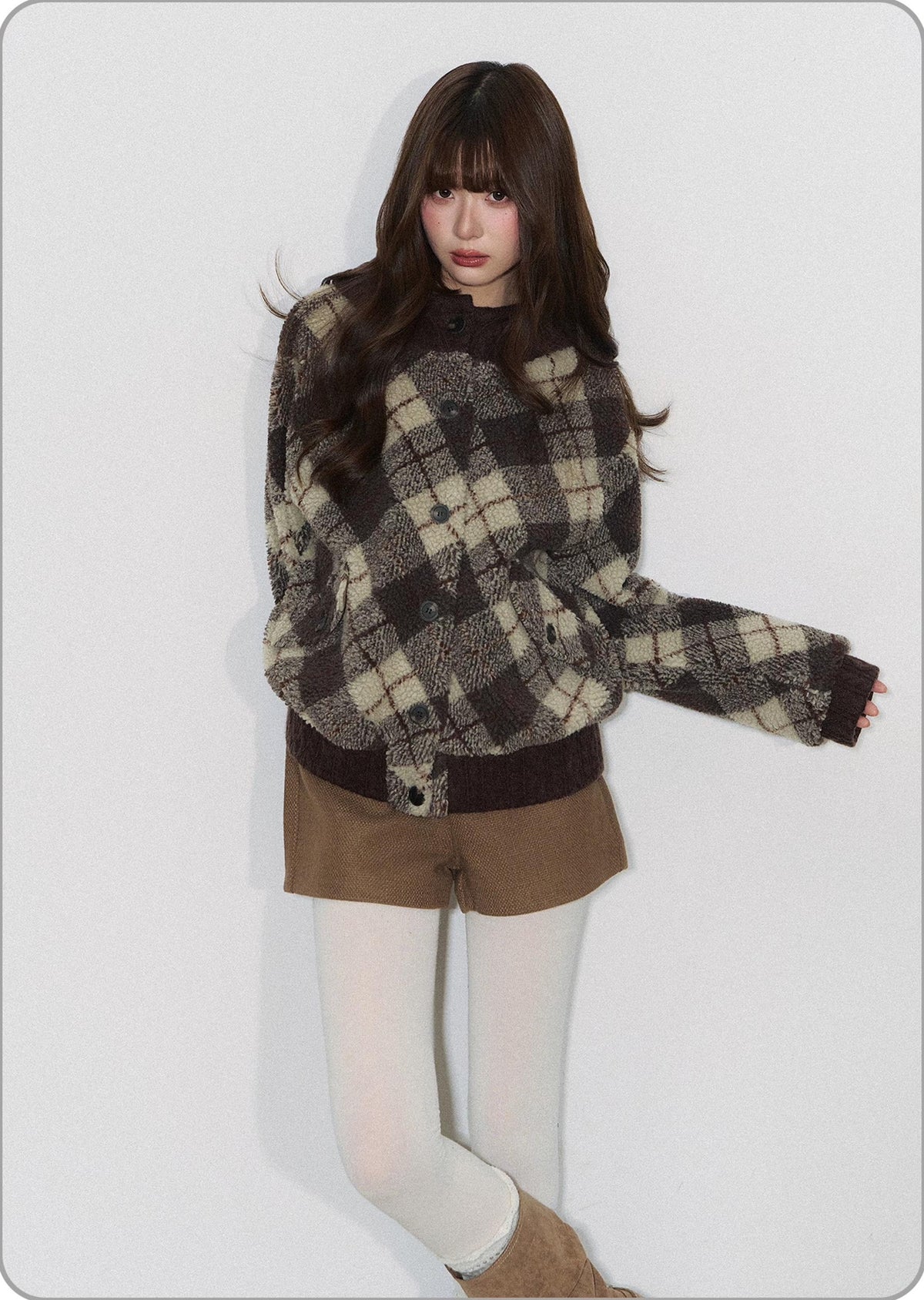 THELIGHT | PLAID KNIT SWEATER JACKET【ID:TN00098】