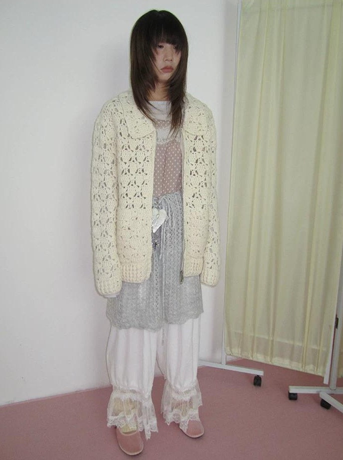 3months | HOLLOW ZIP KNITTED CARDIGAN【ID:TN00039】