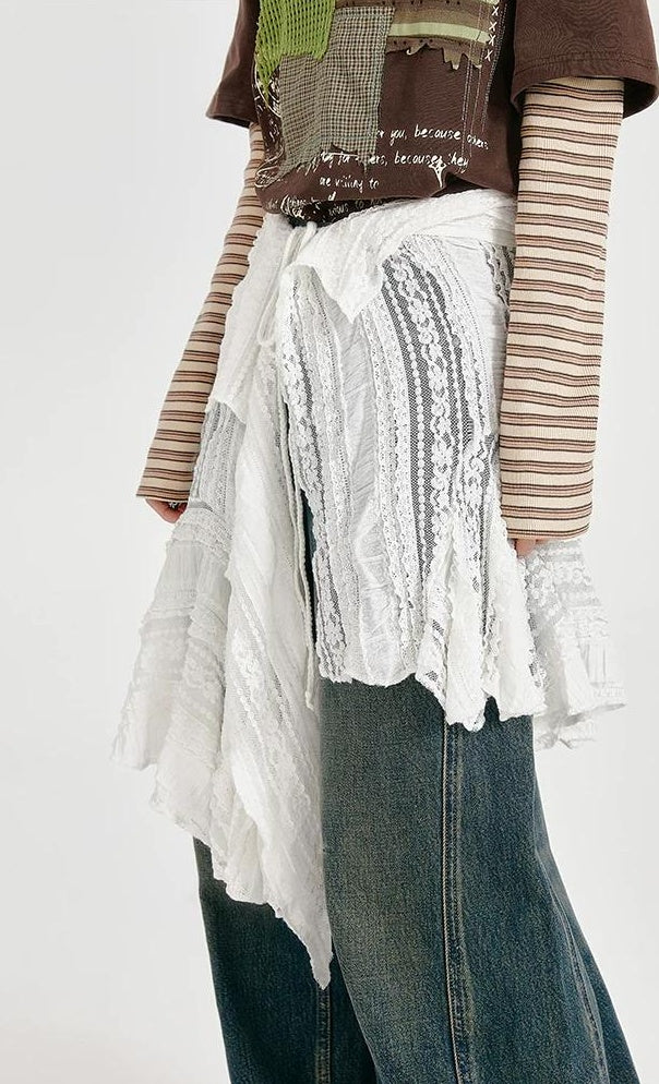 Girlyhalo |  LACE IRREGULAR HEM DRESS【ID:TN00009】
