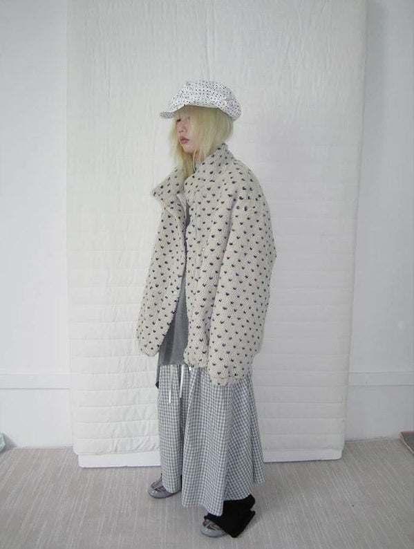 3months | POLKA DOT JACQUARD WOOL COAT【ID:TN00056】