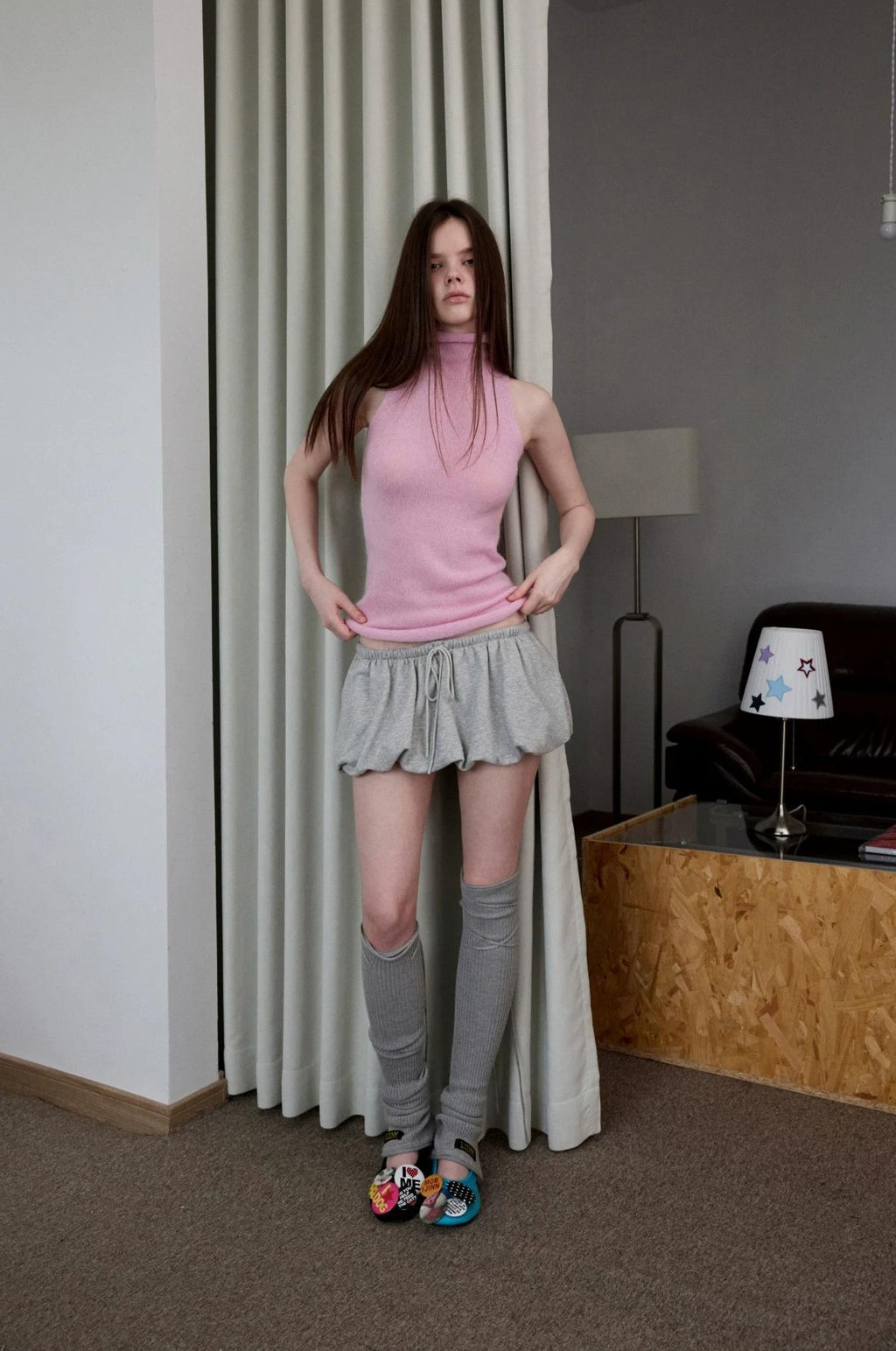 1JINN STUDIO | HIGH NECK MOHAIR KNIT TOP【ID:TN00069】