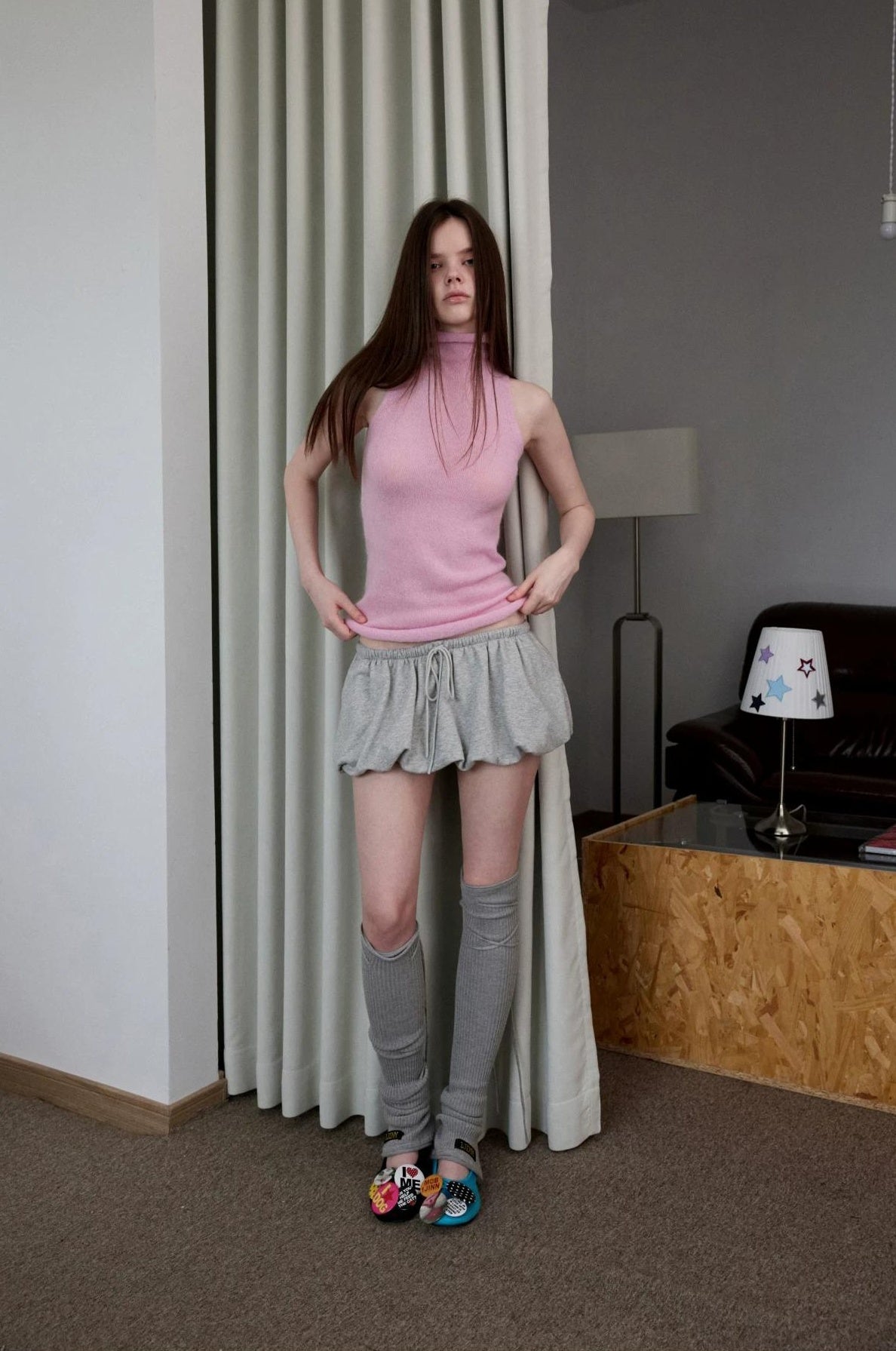 1JINN STUDIO | HIGH NECK MOHAIR KNIT TOP【ID:TN00069】