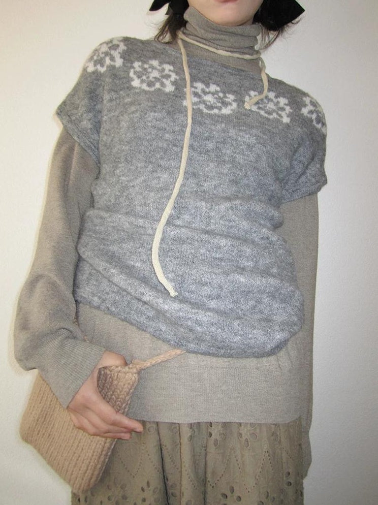 3months | VINTAGE GRAY KNIT SWEATER【ID:TN00044】