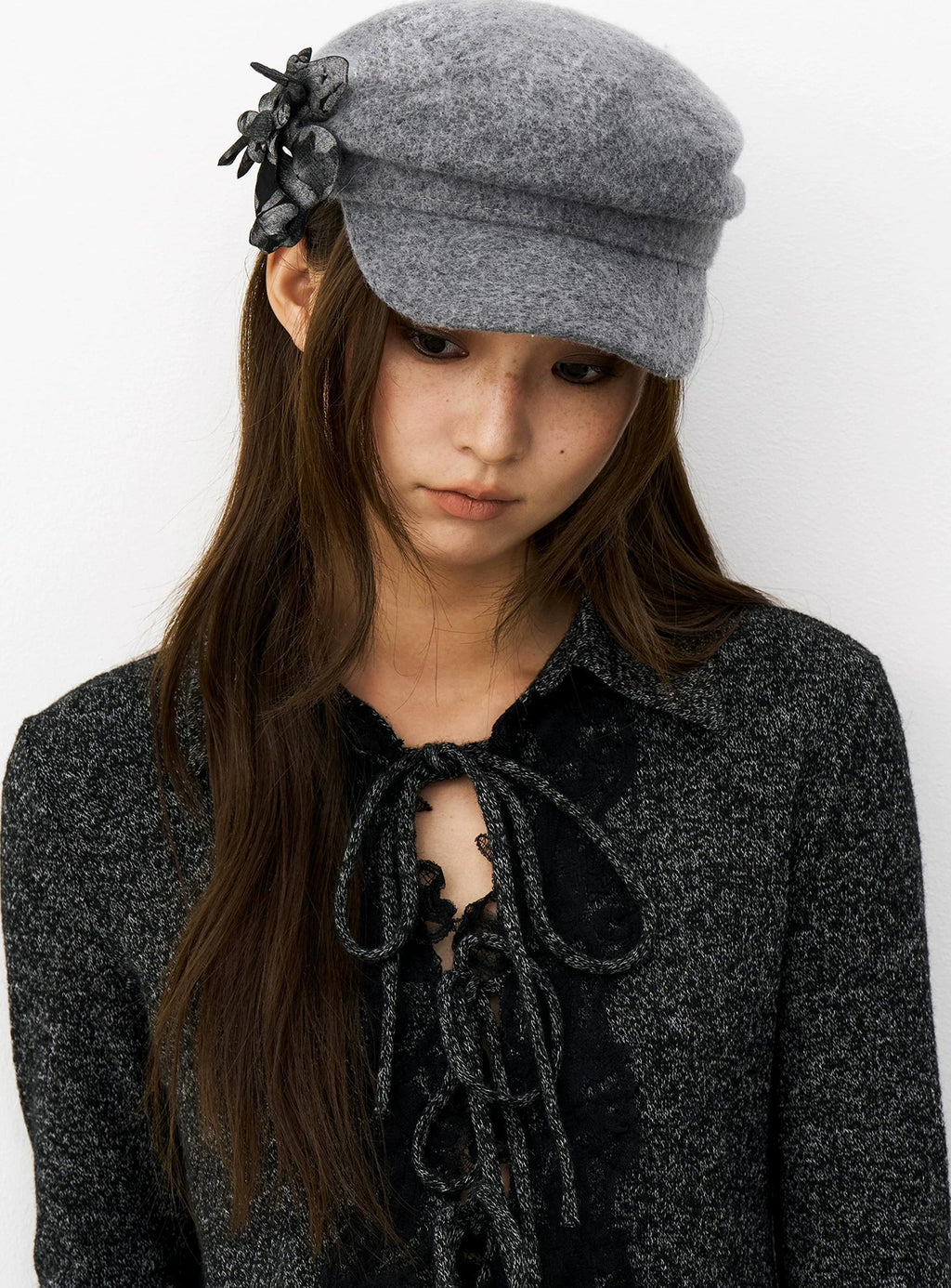THELIGHT | THREE-DIMENSIONAL WOOL BERET CAP【ID:TN00120】