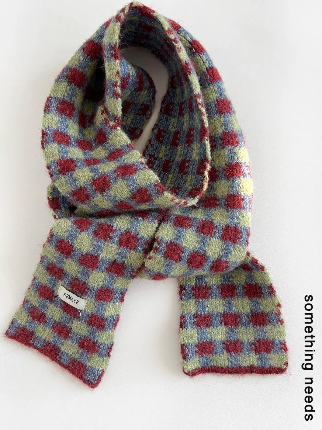 TRIA SELECT | PLAID COLOR BLOCK SCARF【ID:TN00080】