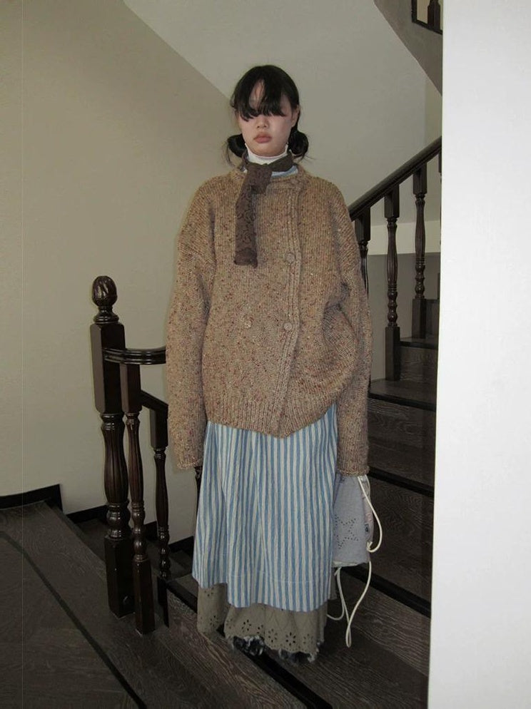3months | VINTAGE KNIT CARDIGAN JACKET【ID:TN00033】