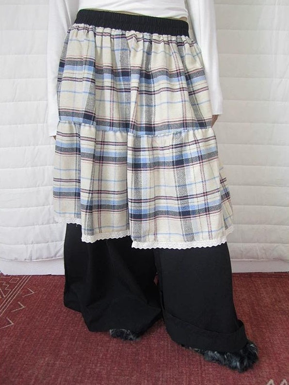 3months |  RETRO PLAID SPLICING PANTS【ID:TN00020】