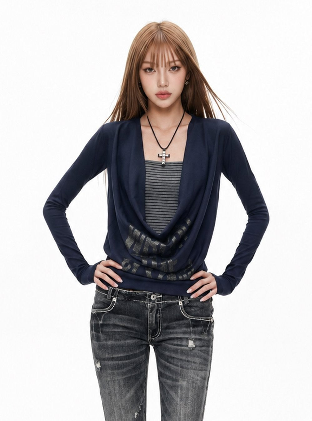Subtle Drape Neck Top