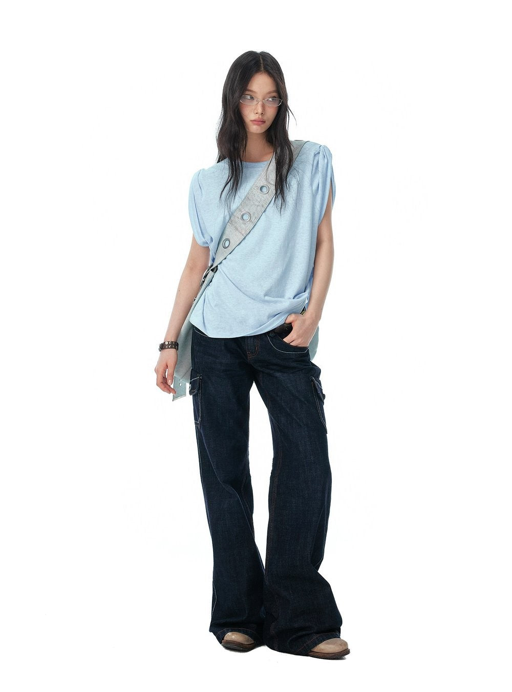 Indigo Stitch Wide Pants