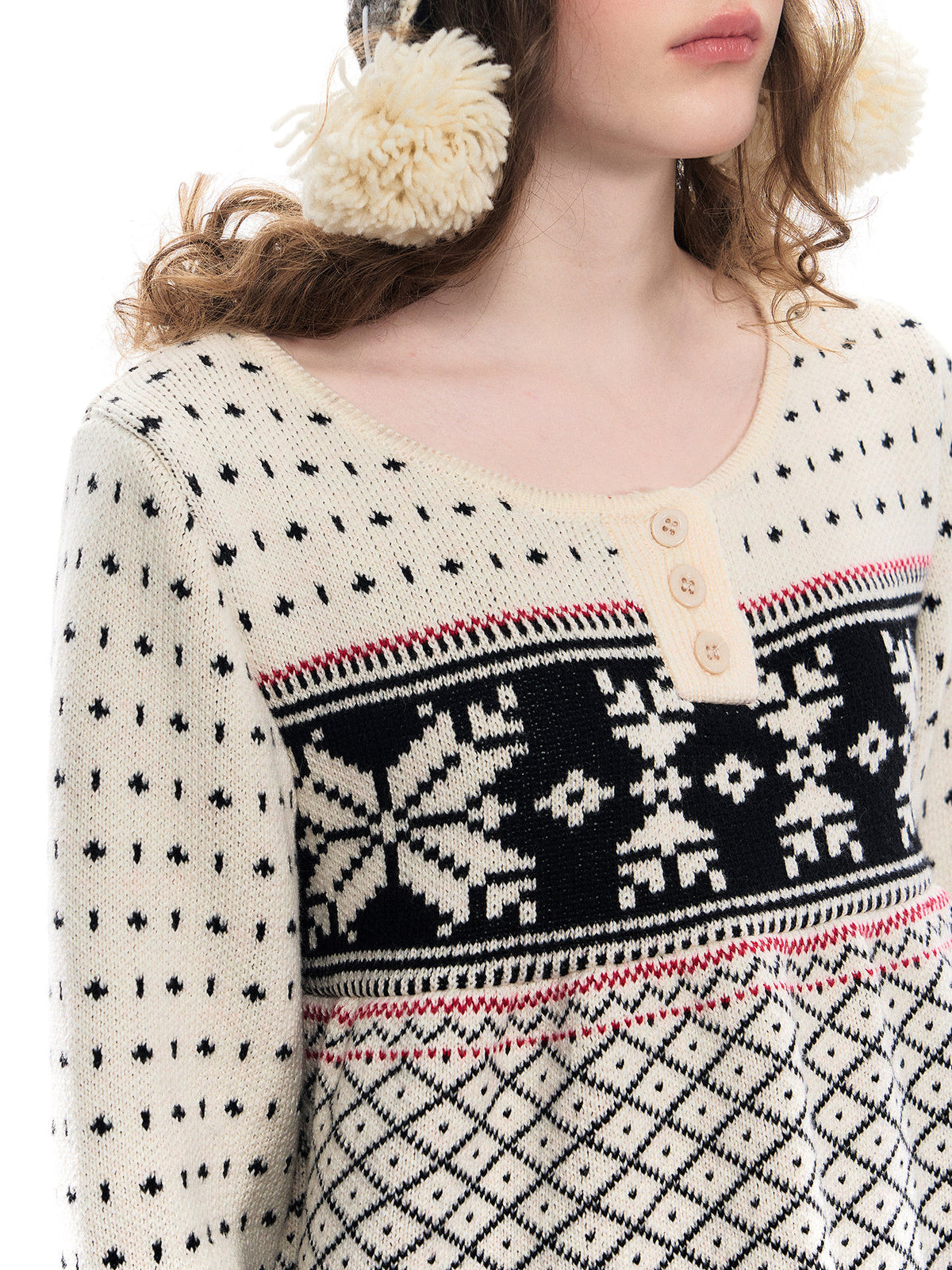 Romance Nanci Fair Isle Jacquard A-Line Knit