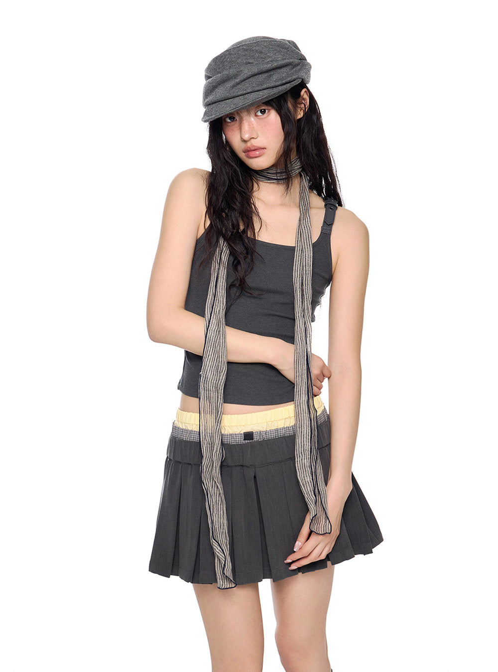 Layer Clash Pleated Skirt