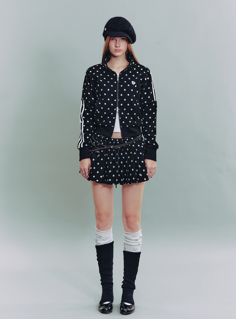 Polka Dot Set-Up (Jacket + Pants + Skirt)