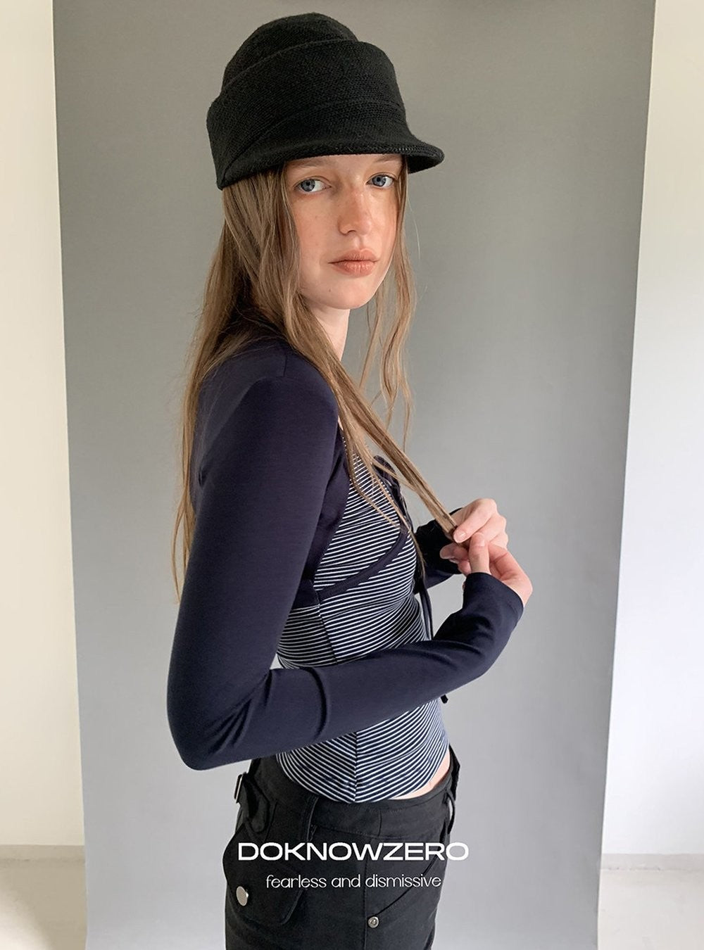 Stripe Tie Front Top