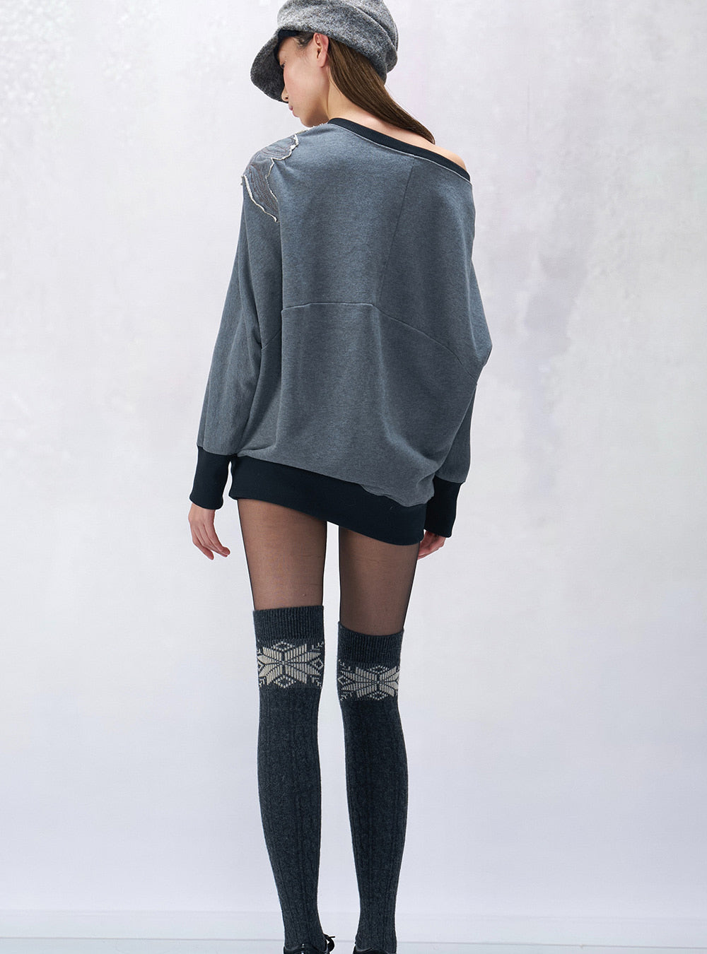 Off Shoulder Letter Sweatshirt